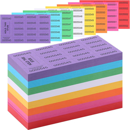 Kosiz 504 Sheets 15 Bid Raffle Ticket with Different Numbers Per Sheet Chinese Auction Tickets for Events Church Basket Auction Silent (Mixed Color)