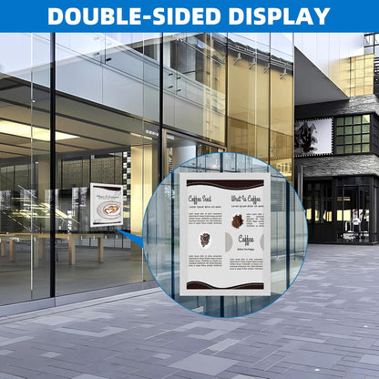 Magnetic Sign Holder 8.5 x 11-10 Pack Double Sided Magnetic Picture Frames for Wall Window Display Frame Paper Poster Document Holder Reusable Adhesive Frames for Refrigerator Glass Door
