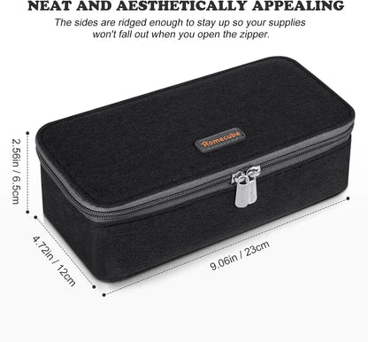 Homecube Capacious Pencil Case Marker Holder Pouch Desk Organizer Big Pencil Bag with Zipper Large Storage Box for College Middle School Office Supplies Stationery - Black