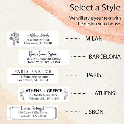 Personalized Return Address Labels - High Gloss Custom Mailing Labels on Sheets - Self-Adhesive Return Stickers for Envelopes with Crisp Printing Design (50-1000)