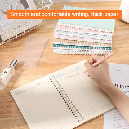 48 Pack A5 Spiral Notebooks College Ruled Spiral Notebooks Bulk Inches Lined Travel Writing Notebooks Journal Notepad for Office School Supplies, 50 Sheets 100 Pages, 8.3 x 5.5 Inches, Multicolor