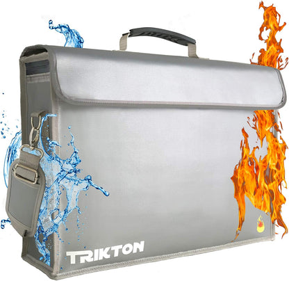 Fireproof and Waterproof Document Bag XXL 17.5x13x5 with TSA Lock, Fits A3 and Oversized Legal Files, High-Viz Design, Lock Box for Travel and Documents, Developed by USA Engineers and Firefighters