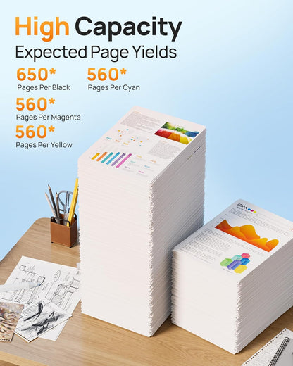 E-Z Ink Remanufactured Ink Cartridge Replacement for Epson 802XL 802 T802XL T802 to use with Workforce Pro WF-4740 WF-4730 WF-4720 WF-4734 EC-4020 EC-4030 (1 Black, 1 Cyan, 1 Magenta, 1 Yellow)