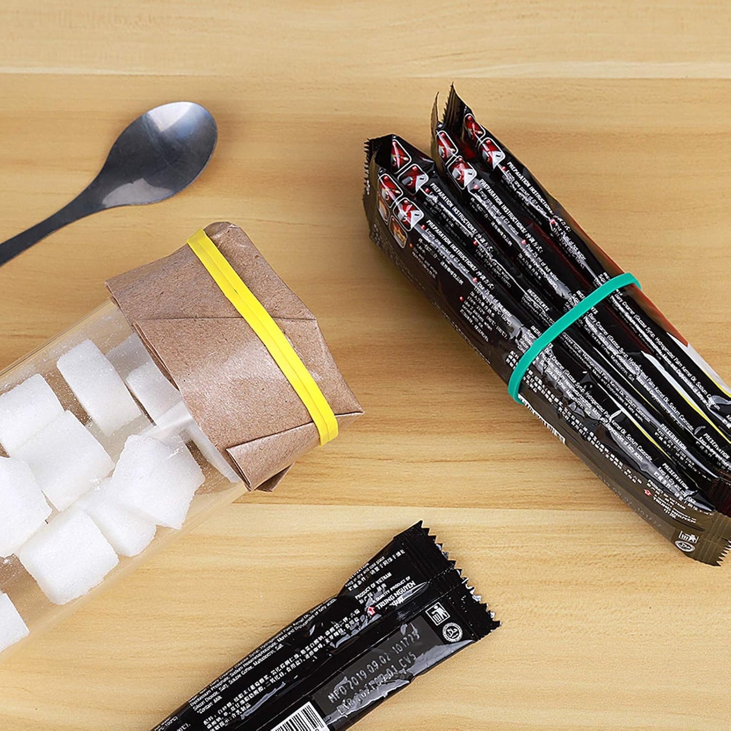 Rubber Bands, Matfamily Size 33 (3 1/2" x 1/8'') Colorful Natural Rubber Band, 33 Heavy Duty Elastic Office Supplies Rubber Bands for Office Files Bank Paper Bills Money or School (1/4 Pound Bag)