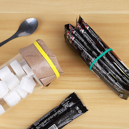 Rubber Bands, Matfamily Size 33 (3 1/2" x 1/8'') Colorful Natural Rubber Band, 33 Heavy Duty Elastic Office Supplies Rubber Bands for Office Files Bank Paper Bills Money or School (1/4 Pound Bag)