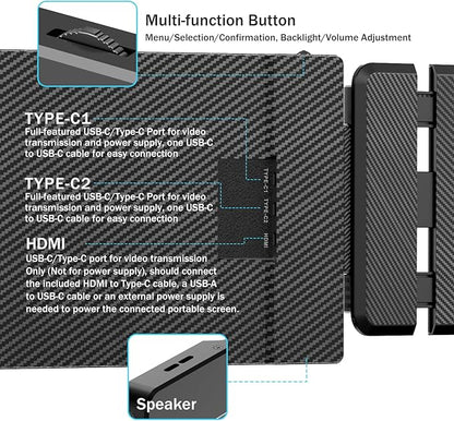 KEFEYA Laptop Screen Extender, 14" Portable Monitor for Laptop, 1440P QHD Triple Screen Monitor Extender for 13"-17" Laptops, HDMI/USB-C for MacBook, Windows, Chrome, Switch, Plug & Play