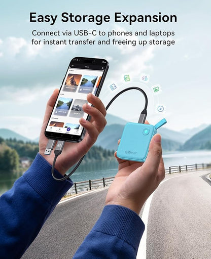 ORICO Portable SSD 4 TB with 2 in 1 USB C Cable, External Solid State Drives, Up to 460MB/s, Status Indicator, Reliable Storage for USB-C Smartphone, PC - B5PLUS(Green)