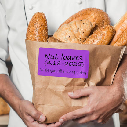 PARLAIM 3x5 inch Rectangle Color Code Stickers, 1000PCS 4 Rolls Square Adhesive Inventory Label, Purple