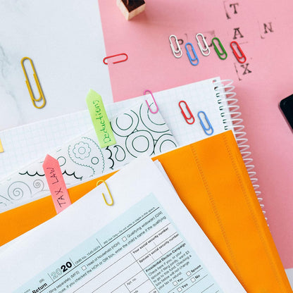 520 PCS Colored Paper Clips Assorted Sizes, Small Medium and Large (1.1", 1.3" & 2"), Colorful Paperclips for Office, School, Home Supplies-Colored