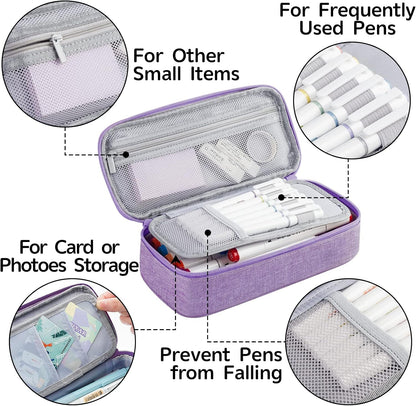 WEMATE Pencil Case, Large Storage Organizer for Stationery, Back - to - School Essential, Teacher Must - have, Big Pencil Pouch, Marker Case School Supplies for College & High School