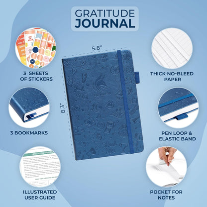 Clever Fox Gratitude Journal – Happiness, Positivity & Affirmation Daily Journal – Inspirational Daily Notebook – 3 Months, A5 (Mystic Blue)