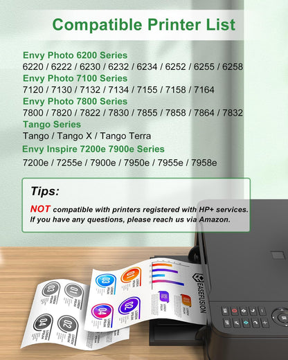 64XL Black and Color Ink Cartridge Remanufactured Replacement for HP Ink 64 HP64 HP64XL Combo Pack Compatible with HP Envy Photo 7800 7855 7858 7100 7155 6200 6255 Tango X Series Printers