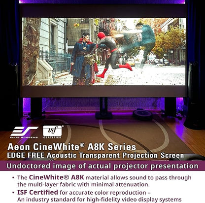Elite Screens Aeon CineWhite A8K Wide, 138-INCH DIAG, 2.35:1 Aspect Ratio, Acoustically Transparent Perforated Weave, AR138CA8K-WIDE