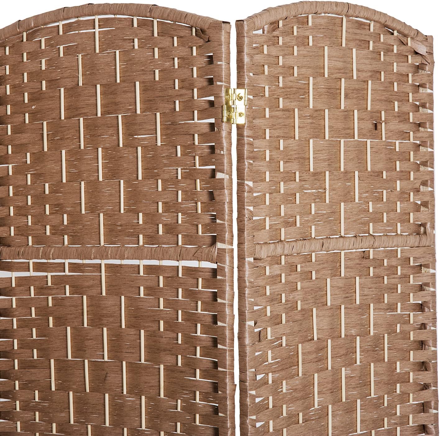 HOMCOM Room Divider, 6 Panel Folding Privacy Screen, 6FT Tall Portable Wicker Weave Partition Wall Divider for Bedroom, Home Office, Natural