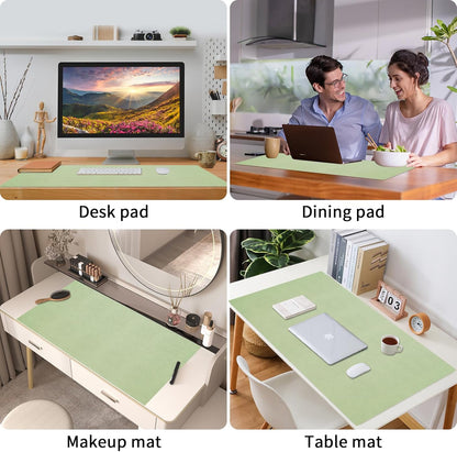 Bloss Leather Desk Mat and Keyboard Wrist Rest, Large Mouse Pad + Keyboard Pad+Mouse Wrist Support, Non-Slip Desk Mat Protector for Office, Home(31.5×15.7 Inches, Green)