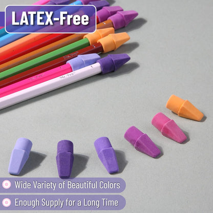 Mr. Pen- Pencil Top Erasers, 120 Pack, 6 Different Twilight Pulse Colors, Latex-Free & No Smudge Pencil Eraser Tops