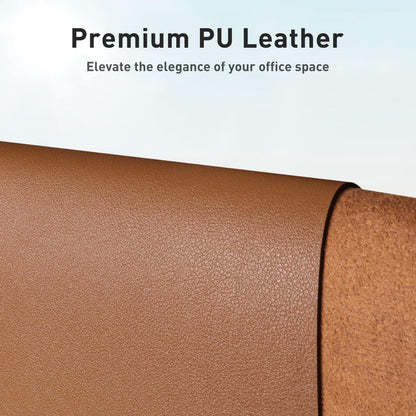 Aothia Leather Desk Pad Protector, Mouse Pad, Office Desk Mat, Non-Slip PU Leather Desk Blotter, Laptop Desk Pad, Waterproof Desk Writing Pad for Office and Home (Brown,31.5" x 15.7")