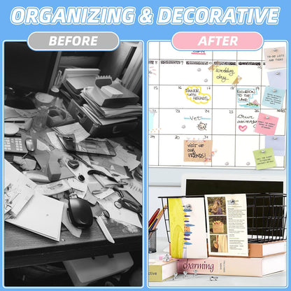 VNDUEEY 40 Pcs Refrigerator Magnets, Rose Gold Strong Magnet for Whiteboard, Fridge Magnet, Small Push Pin Magnets Office, Classroom, Map (Silver)