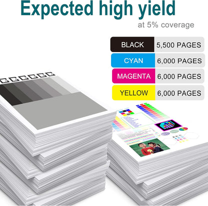 4 Pack Replacement for HP 507A Toner Cartridges Works with HP Laserjet Enterprise 500 Color M551,Laserjet 500 Color MFP M575,Laser Pro 500 MFP M570 Series (Black,Cyan,Magenta,Yellow)