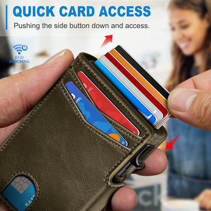 Men Wallet,with Money Clip Coins Pocket ID Window,Slim Front Pocket RFID Blocking Pop-up Card Holder 3.9"x 2.7", Gift Boxed