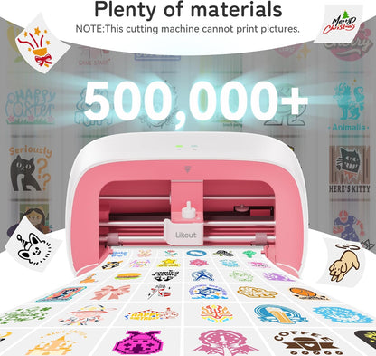 Likcut Vinyl Cutter Machine Creator Bundle with Carrying Case & Accessories, User-Friendly Sticker Maker Set, Portable Vinyl Printer for Sticker Joy Craft & Home Decor, School Project