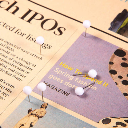 Map Tacks Push Pins Small Size 300 Packs (White, 1/5 Inch)