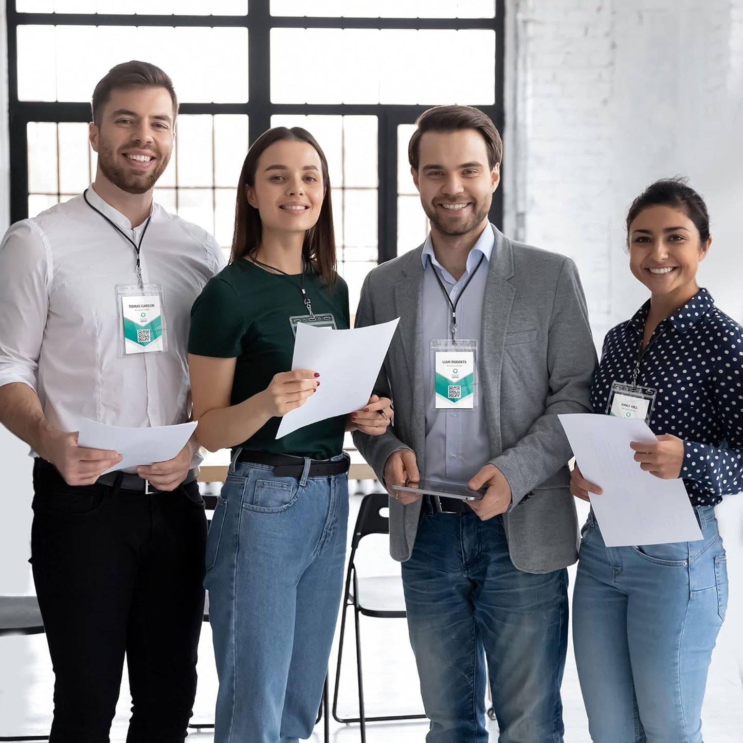 EcoEarth Passport & Identification Card Holders with Soft Edge (Clear, 4x6 Inch, 10 Pack), Extra Large Vertical ID Holder, Zipperless Plastic Name Badge Holders