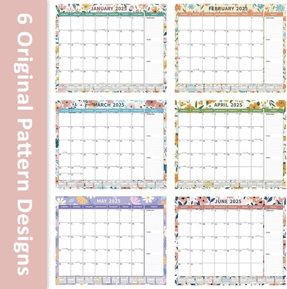 Ospelelf Desk Calendar 2025-2026 Large 22"x17" Monthly Planner Pad with Plastic Cover 18 Months Ditsy Floral