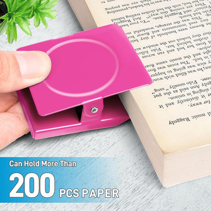 FINDMAG Pink Magnetic Clips, 2.2inch Heavy Duty, Strong Magnet Clips for Fridge, Whiteboard, Classroom, Office (Pack of 4)