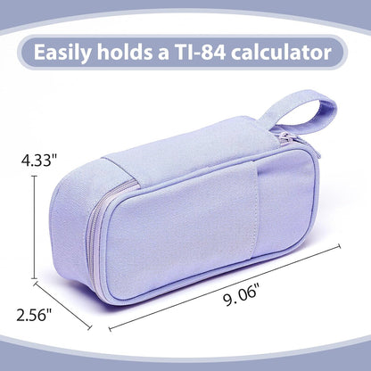 Pencil Case Pouch Box Bag School Supplies Girls Boys Kids, Cute Preppy Stuff Large Big Capacity Aesthetic Pen Organizer, Back to College Stationary, Purple, Heavy Duty Canvas, 1800ml