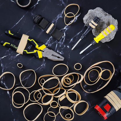 60 Mixed Count Heavy Duty Rubber Bands 6 Size Black Thick Wide Rubber Bands Assorted Size for Hiking Camping Survival Sports Supplies (Light brown)