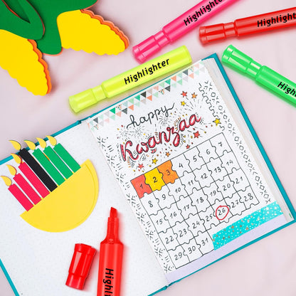 Qilery 72 Pack Highlighters Bulk, Tank Style Chisel Tip Highlighters Markers Quick Drying for Kids and Adult Coloring, Classroom Home Office School Supplies (Red)