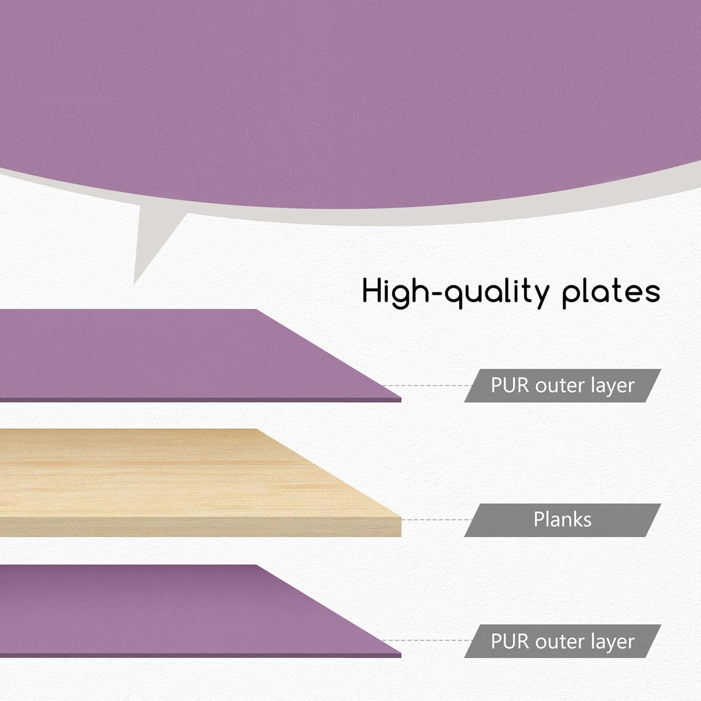 Jerry & Maggie Desktop Organizer Office Storage Rack Adjustable Wood Display Shelf Free Style Double H, Multi-Functional Mini Bookshelf for Desk Natural Stand (Violet)