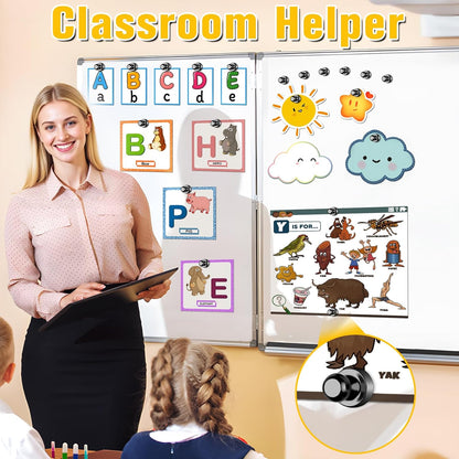 VNDUEEY 40Pcs Black Refrigerator Magnets Fridge Magnet, Strong Whiteboard Magnets, Fridge Magnets Adults, Small Magnet for Kitchen, Office, School, Locker