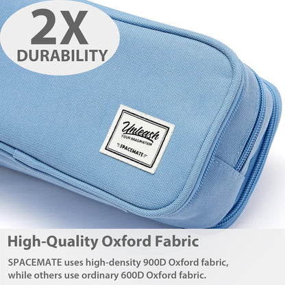 Pencil Case Pouch Box Bag School Supplies Girls Boys Kids, Cute Preppy Stuff Big Capacity Aesthetic Pen Organizer, Back to College Stationary, Cornflower Blue, Extra Large Style, 2300ml