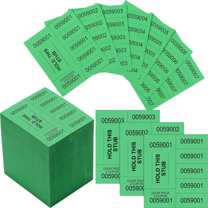 Kosiz 1000 Sheets 5 Bid Raffle Ticket Numbers Auction Tickets for Events & Church (Green)