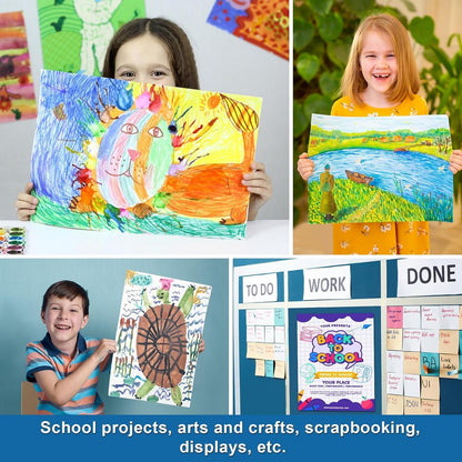 25 Pcs Poster Board 22" x 28" White Poster Paper Bulk, ROOKEA 250 GSM Vision Board for School Arts Craft Projects Presentations Drawing Scrapbooking Blank Graphic Display Office Supplies