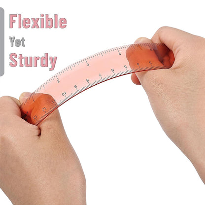 Mr. Pen- Ruler, 6 Inch, 6 Pack, Vintage Colors, Rulers for School, Clear Plastic Ruler, Back to School Supplies