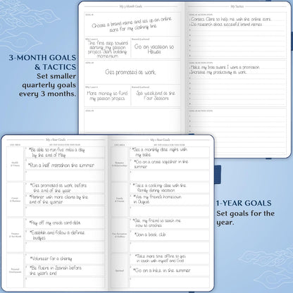 Legend Planner Hourly Schedule Edition – Deluxe Weekly & Daily Organizer with Time Slots. Time Management Appointment Book Journal for Work & Personal Life, Undated, A5 Hardcover – Blue Debossed