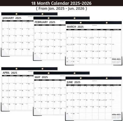 2025-2026 Desk Calendar – Jan 2025 – Jun 2026, 18 Monthly Calendar 2025-2026, Large Desk Calendar, 22'' x 17'', 2025 Desk/Wall Calendar with Desk Pad, To-do Lists, Ruled Blocks, Corner Protectors