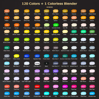 Caliart Alcohol Brush Markers, 121 Colors Dual Tip Artist Brush & Chisel Tip Sketch Art Markers, Aesthetic Cute Preppy Stuff School Supplies, Pens for Lettering Cards Drawing Mothers Day Gift for Mom