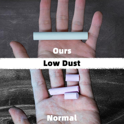 Colored Chalk with Magnetic Eraser, 80PCS Low Dust Chalks Stick Bulk for Chalkboard Blackboard Non-Toxic