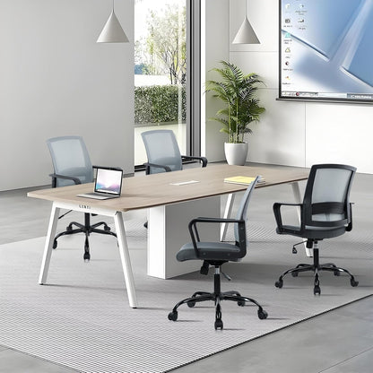 CLATINA Ergonomic Office Desk Chair - Mesh Office Chair with Adjustable Lumbar Support, Rolling Comfortable Computer Task Chairs with Arms for Home Conference-Gray, 4 Pack