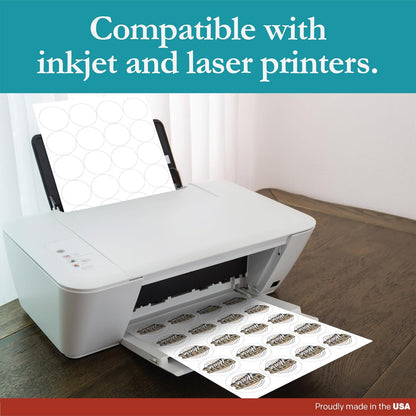 Premium Label Supply White Sticker Round Labels – 2" Circle – Laser/Inkjet Compatible – (20 per Sheet), 500 Sheets – 10,000 Total Adhesive Labels
