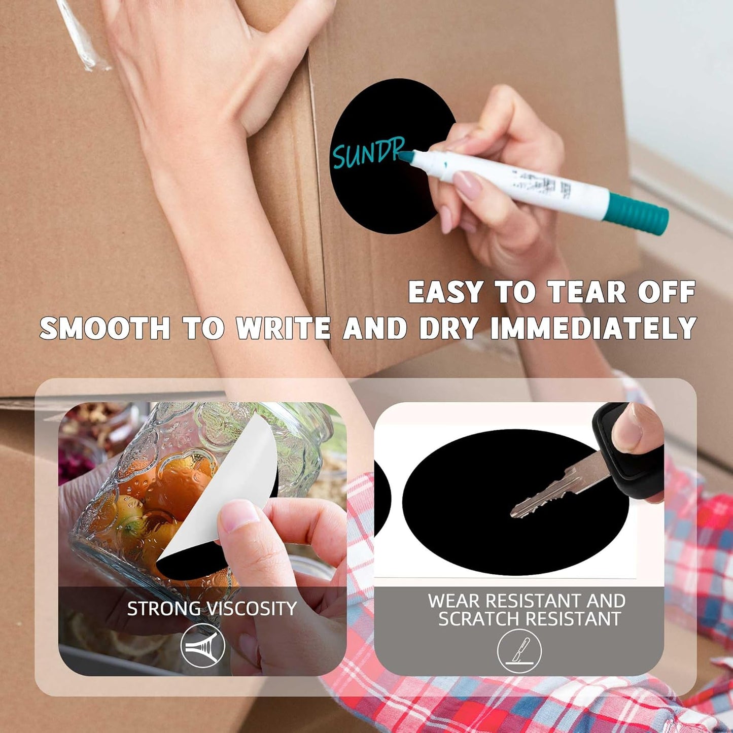 PARLAIM 3”Color Coding Labels Stickers,4Rolls/2000per Dispenser Box Round Adhesive Circle Dot Stickers for Inventory Office Home (Black)