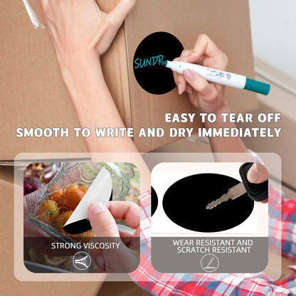 PARLAIM 3”Color Coding Labels Stickers,4Rolls/2000per Dispenser Box Round Adhesive Circle Dot Stickers for Inventory Office Home (Black)