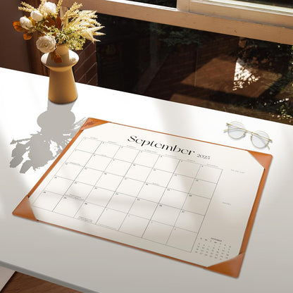 Large Desk Calendar 2025-2026 with Desk Mat, Desktop Calendar Runs From July 2025 to December 2026, Desk Pad Calendar 22 x 17 Inch Perfect for Planning, Organizing, and Scheduling Your Life (Brown)
