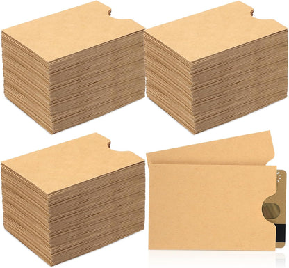 Thenshop 2000 Pieces Credit Card Sleeves Hotel Key Holder Blank Gift Envelopes Writable Printable Gift Card Sleeves White Key Sleeve Protector for Business, 2.4 x 3.5 Inch (Brown)