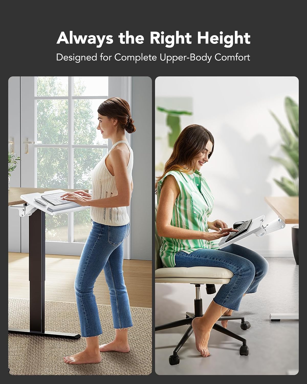 HUANUO Keyboard Tray Under Desk, 360 Adjustable Ergonomic Sliding Keyboard & Mouse Tray, 25" W x 9.8" D