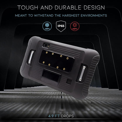 Heavy Duty Android Tablet with Integrated Barcode Scanner, 2D/1D/QR Zebra SE4710 Reader, Android 9, WiFi/GPS/Bluetooth, 8000mAH All-Day Battery (Tablet + Protective Case + Charging Cradle)